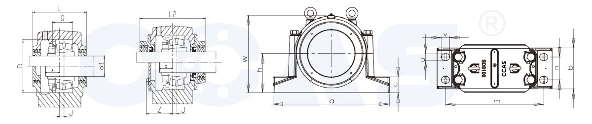 SD 3100 Series Plummer Blocks Drawing-CCAS Bearing